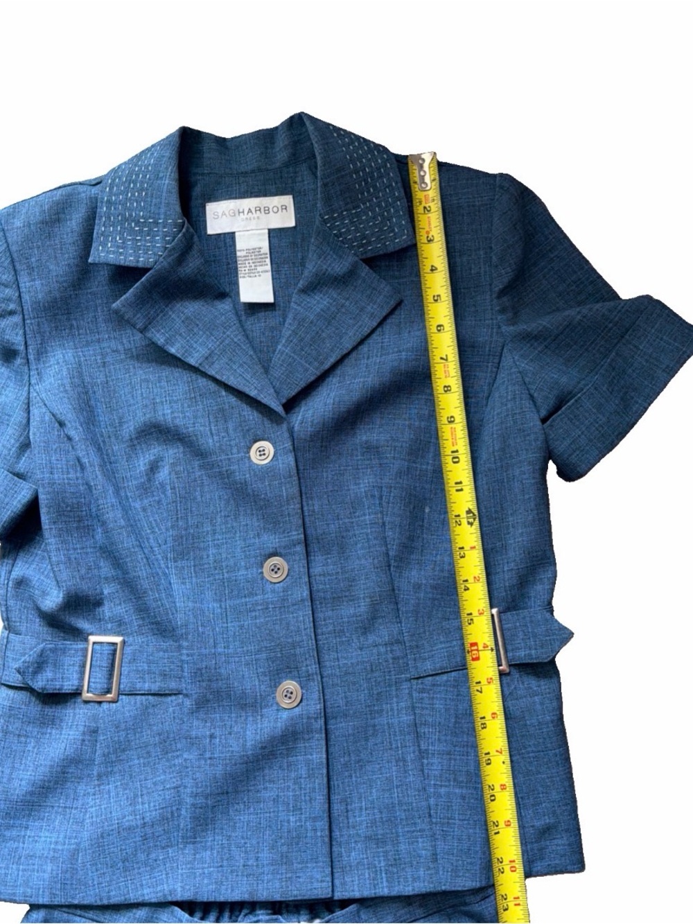 Vintage 90s women’s size 10 two-piece pant suit by Sag Harbor. Blue. Great cond. - Picture 6 of 17
